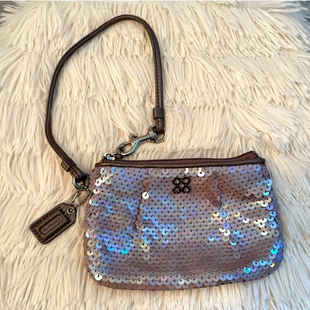 Coach Mermaid Sequins Wristlet